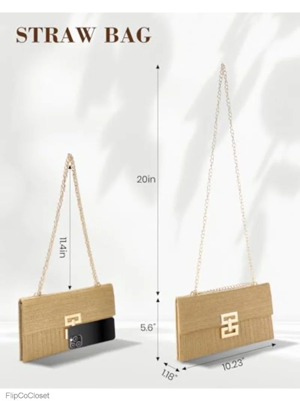 Straw Clutch Purses for Women Summer Crossbody Shoulder Bag